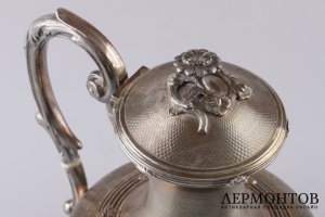 Кофейник Chauchefoin в технике гильоше. Серебро 950 пробы. Франция, конец XIX века.
