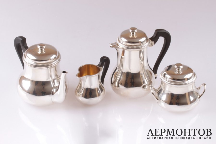 Чайный и кофейный сервиз ESCHWEGE. Серебро 950 пробы. Франция