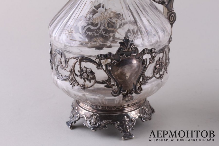Парные графины для вина. Серебро 950 пробы. Франция, кон.19 века.