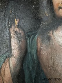 Икона «Господь Вседержитель» в шитом окладе. Дерево, живопись, Россия, конец 19 века