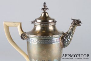 Кофейник в стиле ампир. Серебро 950 пробы. Франция.