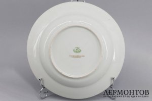 Тарелка 5 лет РСФСР. Фарфор, роспись. СССР, Дулево, А. Колосов, 1922 год. 