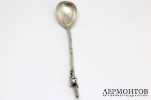 Чайная ложка медведь. Серебро 84 пробы. Россия, 1908 год.
