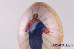 Яйцо пасхальное Христос Воскресе. Фарфор, роспись. Российская империя, рубеж XIX-ХХ в