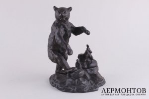 Скульптура. Медведь. Чернильница. Чугун. Касли. СССР.