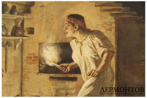 Картина. Муж вернулся не ко времени, конец XIX в. Малышев Василий Григорьевич. 