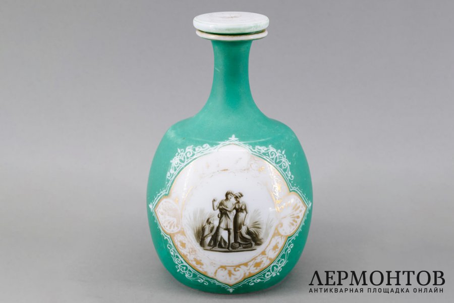 Штоф, графин с античной сценой. Стекло, роспись. Европа, 1860-70е гг.