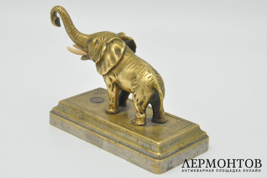 Статуэтка Слон. Бронза, кость. Европа, 1890-1920е гг.