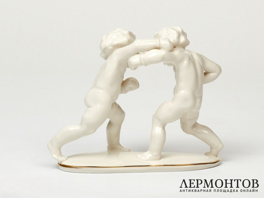 Статуэтка «Боксеры». Фарфор, Lorenz Hutschenreuther, Германия, 1938–1955 годы