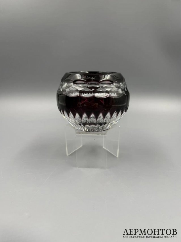 Парные подсвечники «Nadya», изумрудный и аметистовый. Цветной хрусталь, Faberge