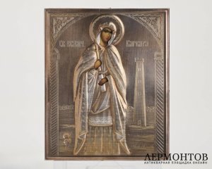 Икона «Великомученица Варвара». Серебро, современная работа
