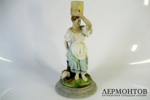Статуэтка- подсвечник. Бисквит. Россия, фабрика Гарднера, 