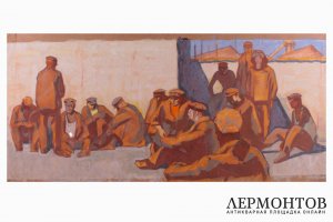 Курзенков Леонид Сергеевич. Перед работой. Бумага, смешанная техника. 1960-70-е гг.