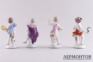 Статуэтки. Времена года. Зима, Весна, Лето, Осень. Фарфор, роспись. Мейсен, XIX-XXвв