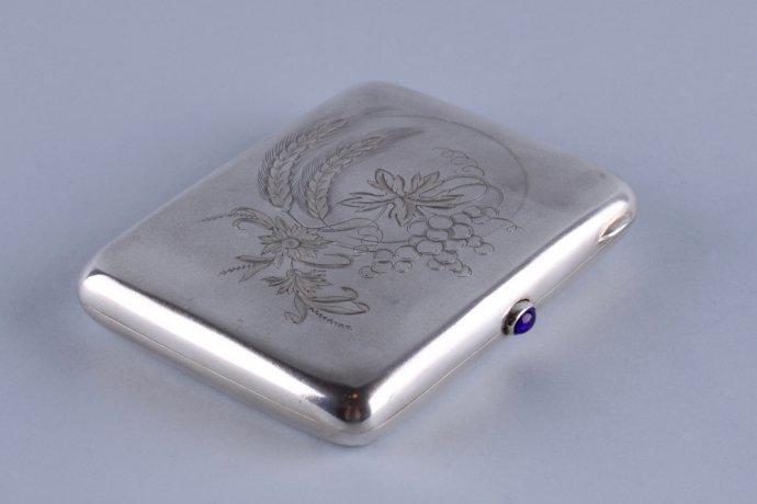 Портсигар. Артель Московский ювелир. Серебро 875 пробы. СССР, до 1960 г.