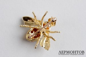 Брошь. Алмазная пчела. Золото 750. HERBERT ROSENTHAL 