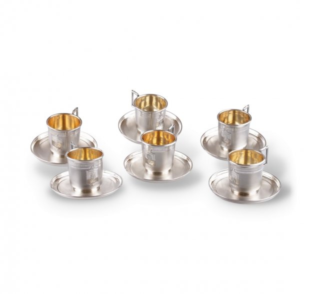 Кофейный сервиз Tallois на 6 персон. Серебро 950 пробы. Франция, конец XIX в.