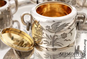 Чайный сервиз Сазиков. Серебро 84. Российская империя