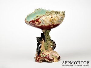 Ваза «Лобстер» в стиле модерн. Майолика, W. Schiller & Sohn, Австрия, конец XIX века