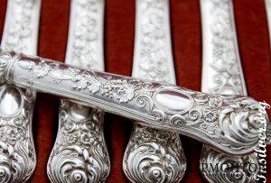 Набор десертных ножей. 1819-1838 годы. Серебро 950. Франция