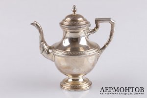 Чайный сервиз эгоист из трех предметов. Серебро 950 пробы. Конец XIX в. Франции