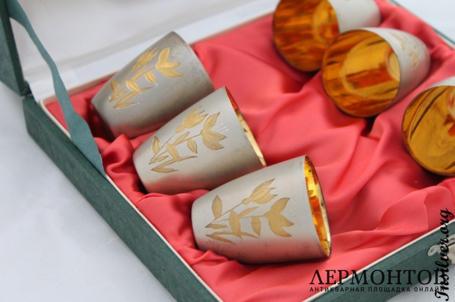 Набор стопок. Серебро 875. СССР
