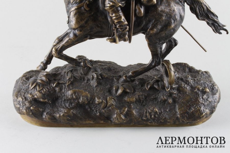 Скульптура Казак с пикой. Бронза. Россия,1870-80 гг, По модели Грачева.