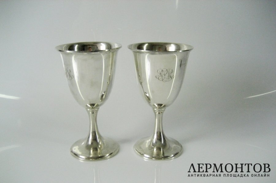 Парные фужеры. Серебро 925 пробы, Великобритания.
