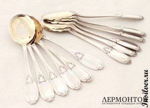 Набор для мороженого Ravinet et Denfert. Серебро 950. Франция