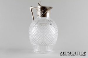 Графин в стиле Модерн. Россия, мастерская Грачева, 1899-1908 гг. Серебро 84 пробы.