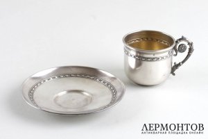 Кофейная пара в классическом стиле. Серебро 800 пробы. Франция