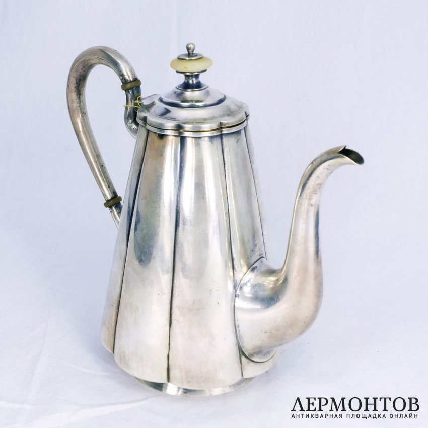 Кофейник.  Зверев. Серебро 84. Российская империя