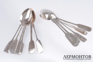 Набор чайных ложек. 12 шт. Серебро 84. Российская империя