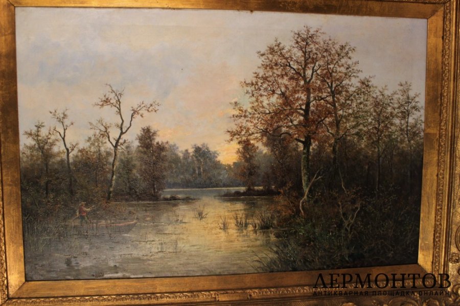 Картина. Осенний пейзаж. A. Villem. Холст, масло. Европа