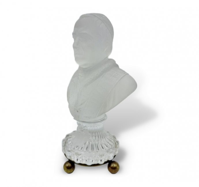 Бюст Папа Римский Пий IХ. Франция, Baccarat, 19 век. Стекло.