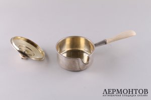 Шоколадница. Серебро 84 пробы, кость. Российская империя, 1880-е гг.