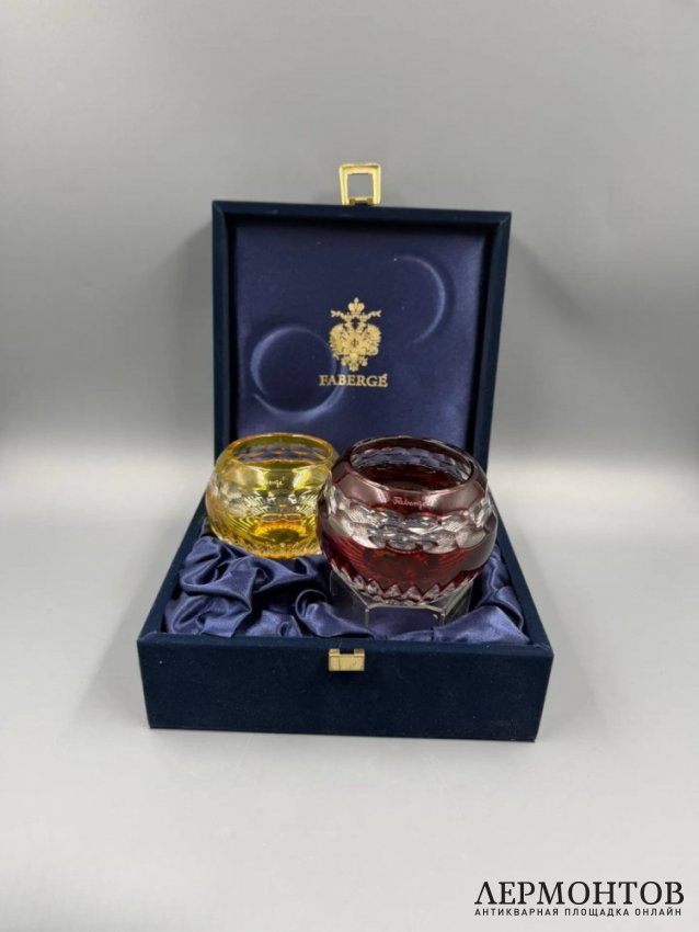 Парные подсвечники «Nadya». Цветной хрусталь, Faberge