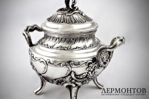 Сахарница H. Soufflot. Cеребро 950 пробы. Франция, XIX в.