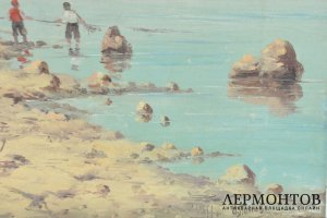 Картина Рыбаки на берегу моря. Попов, Иван Васильевич. 1890-е гг. Холст, масло.