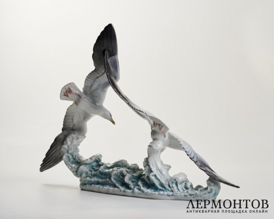 Статуэтка «Играющие чайки». Фарфор, Rosenthal, Германия, 1969 год
