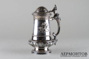 Кружка в стиле неоренессанс. Серебро 835 пробы. Швеция.