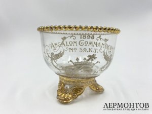 Сахарница креманка с масонской символикой Ордена Тамплиеров Йоркского устава.1898 г.