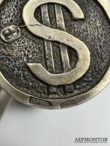 Миниатюра «Финансист на старинном велосипеде». Серебро 800 пробы, змеевик, Россия, 2003 год
