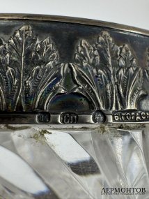 Ваза для конфет. Хрусталь, серебро 84 пробы, В. Гордон, Россия, 1908–1917 годы