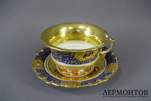 Чайная пара. Фарфор. Франция, Jacob Petit. 30-40-е годы XIX века.