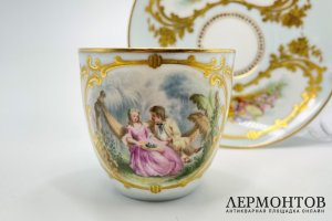Кофейная пара. Россия, Императорский фарфоровый завод, 1860-70-е гг. Фарфор, роспись.