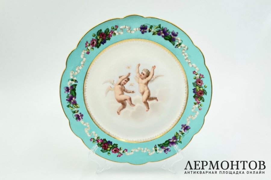 Тарелка Амуры. Россия, Императорский фарфоровый завод, Александр II, 1850-1880-е гг. 