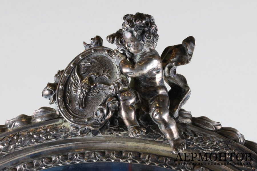 Настольное зеркало. Серебро 800 пробы. Италия, 1934-44 годы.