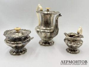 Сервиз в ст. Ампир. Россия, 1843 год. Серебро 84 пробы, кость.