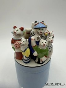 Шкатулка «Коты» из серии «Benedikt & Friends». Фарфор, роспись, Villeroy & Boch, художница R. Benedikt, Германия